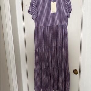 Mister Zimi Purple Geometric Maxi Dress